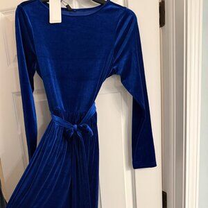 NWT Blue velvet maxi dress